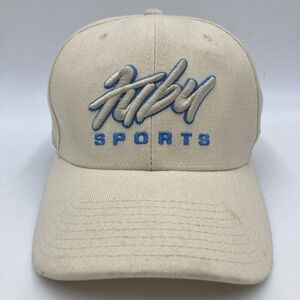 Vtg Fubu Flex Fitted Hat Street Wear Skate Skateboard Ivory Script L/XL Grunge